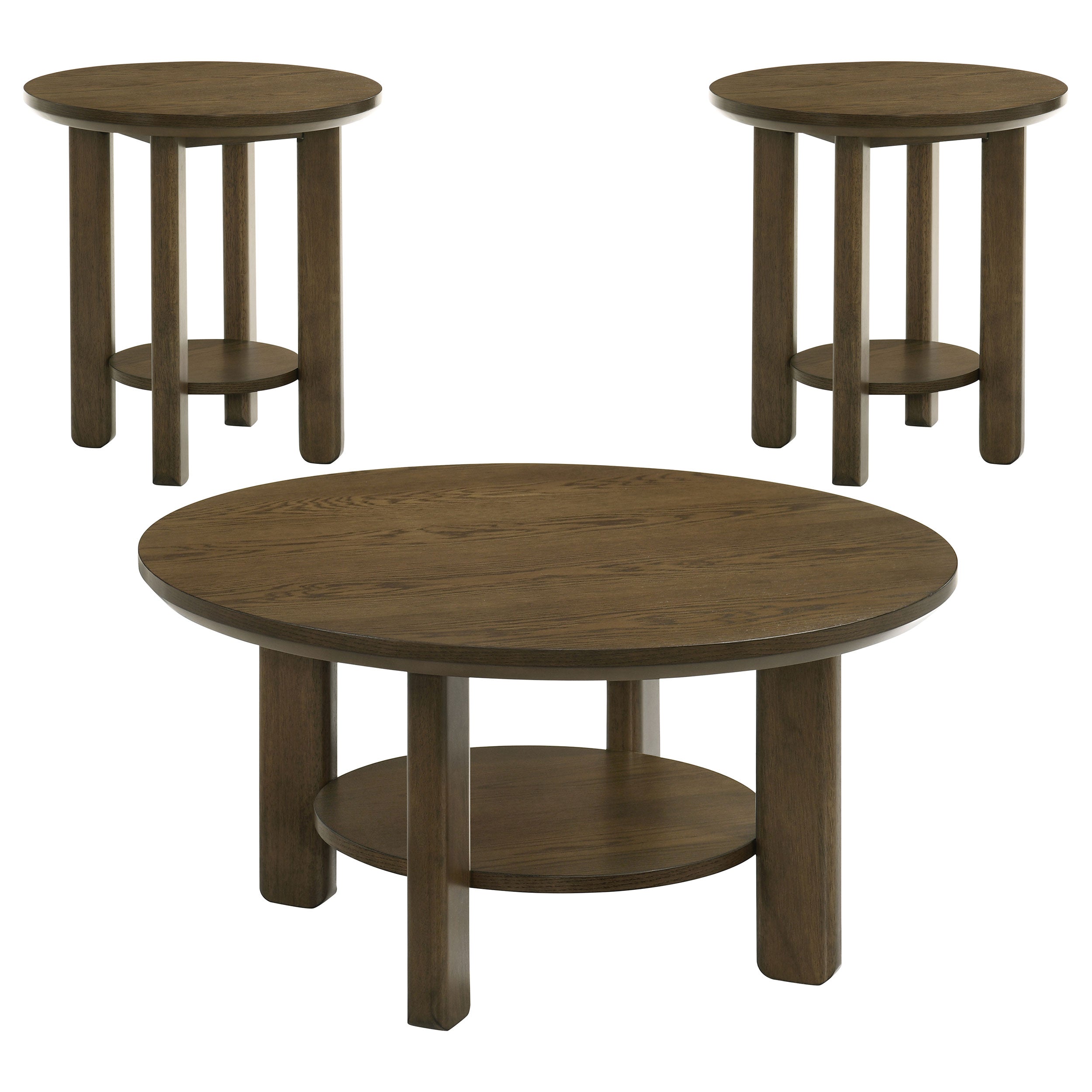 Ottowa 35-inch Round Wood Cocktail Coffee Table Brown