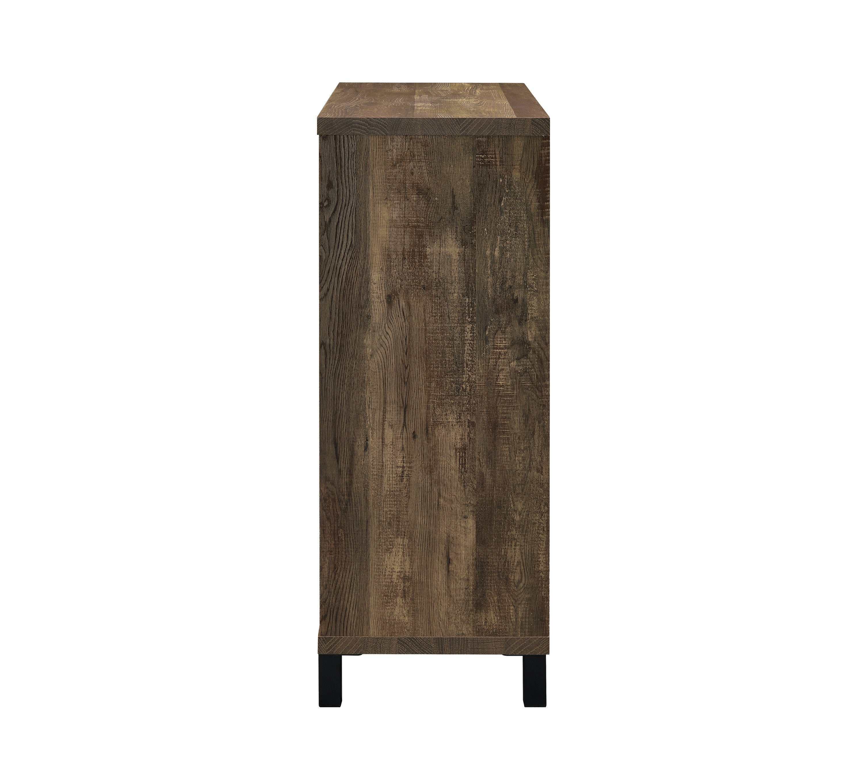 Arlington Sliding Door Home Bar Wine Cabinet Rustic Oak