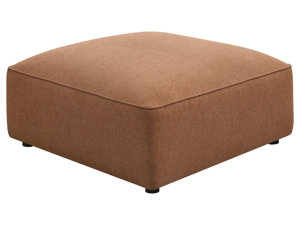 Jennifer Square Upholstered Ottoman Terracotta