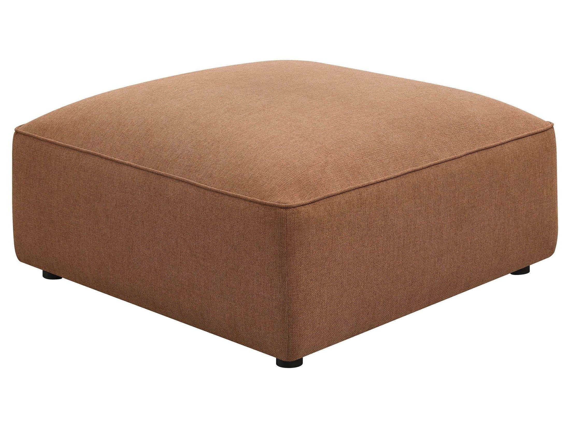 Jennifer Square Upholstered Ottoman Terracotta