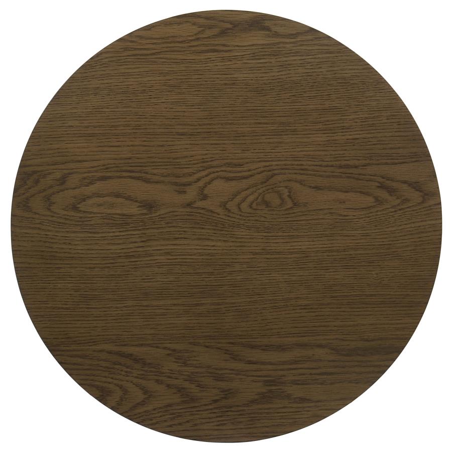 Kessler Round Sculptural Wood Coffee Table Brown