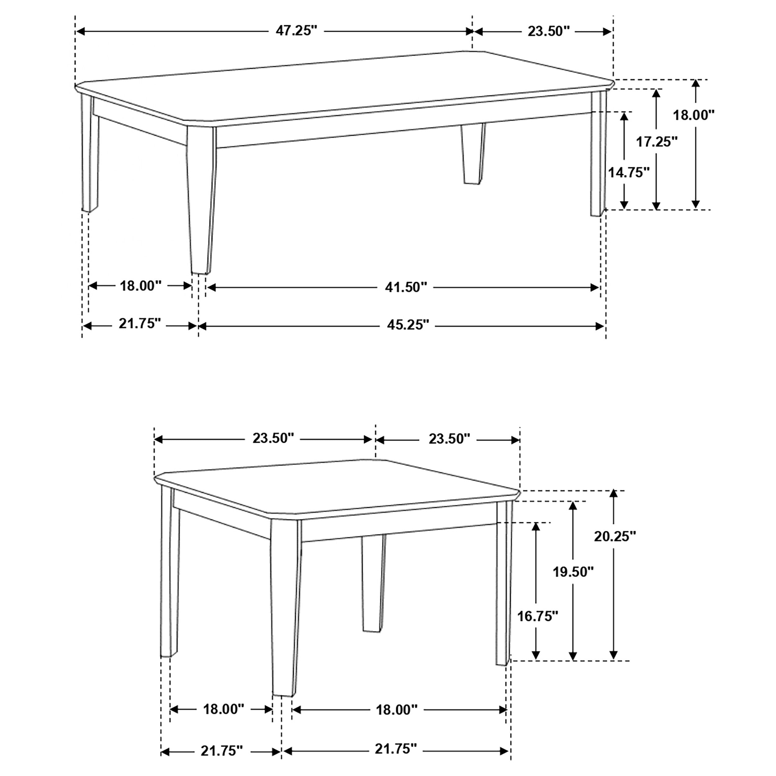 Amaro Dark Brown 3 Pc Coffee Table Set