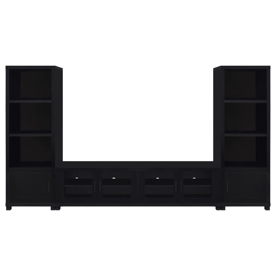 Jupiter 4-door Engineered Wood 79-inch TV Stand Black