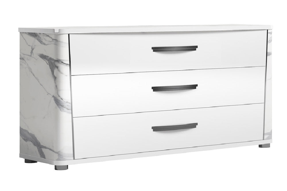 ESF Furniture - Anna 5 Piece Queen Bedroom Set in White-Grey - ANNASTATUSQS-5SET