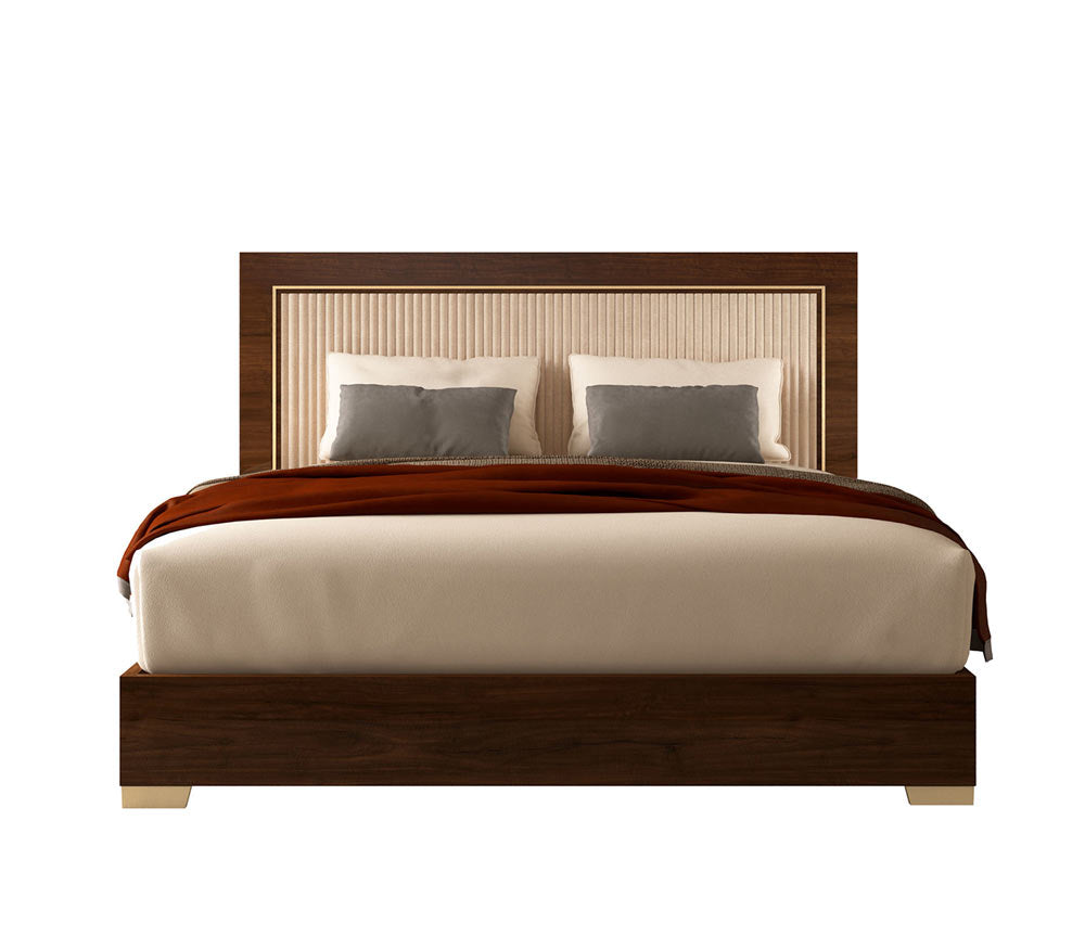 ESF Furniture - Eva 3 Piece Queen Bedroom Set in Rich Tobacco Walnut - EVAQSBED-3SET
