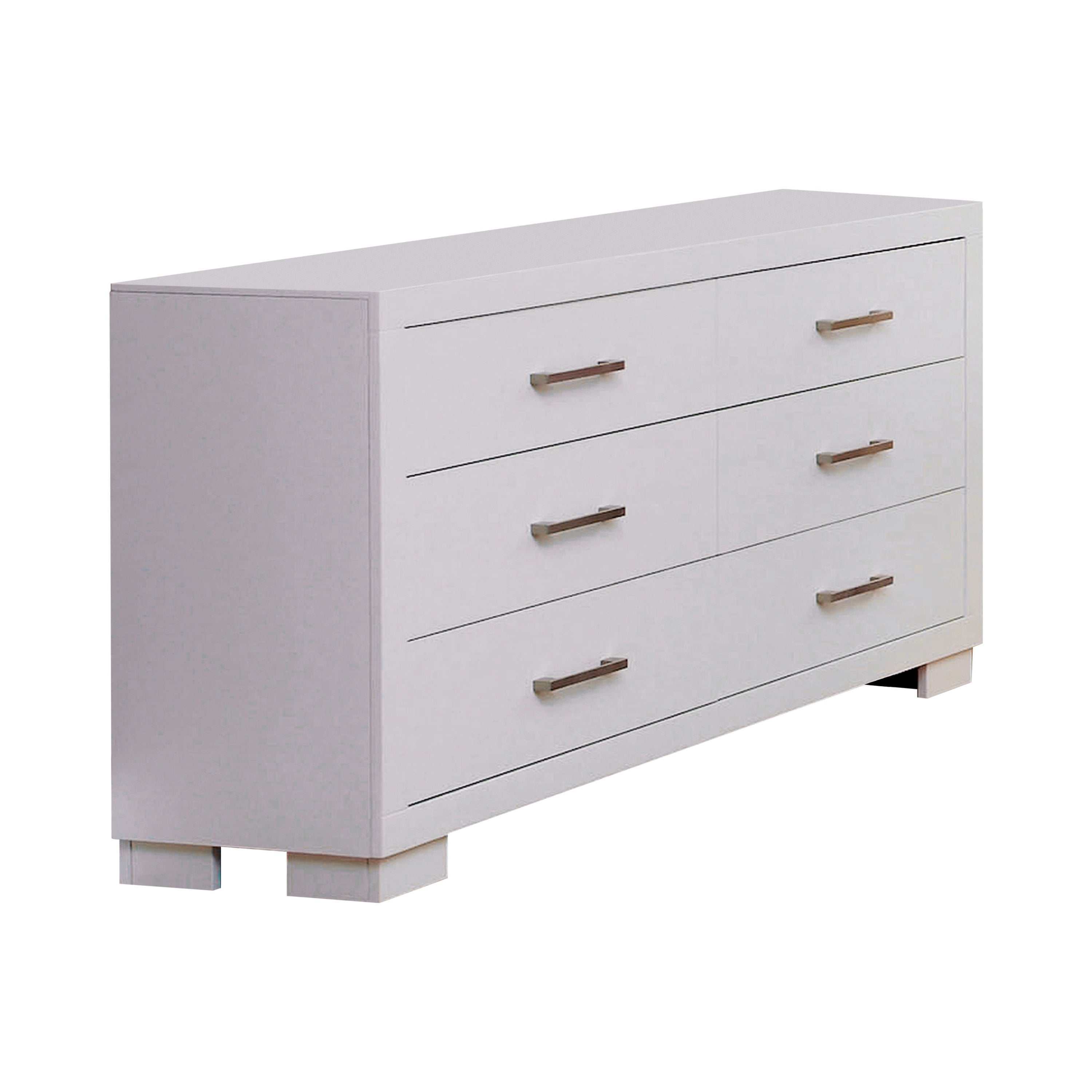Jessica 4-piece Eastern King LED Bedroom Set Snow White