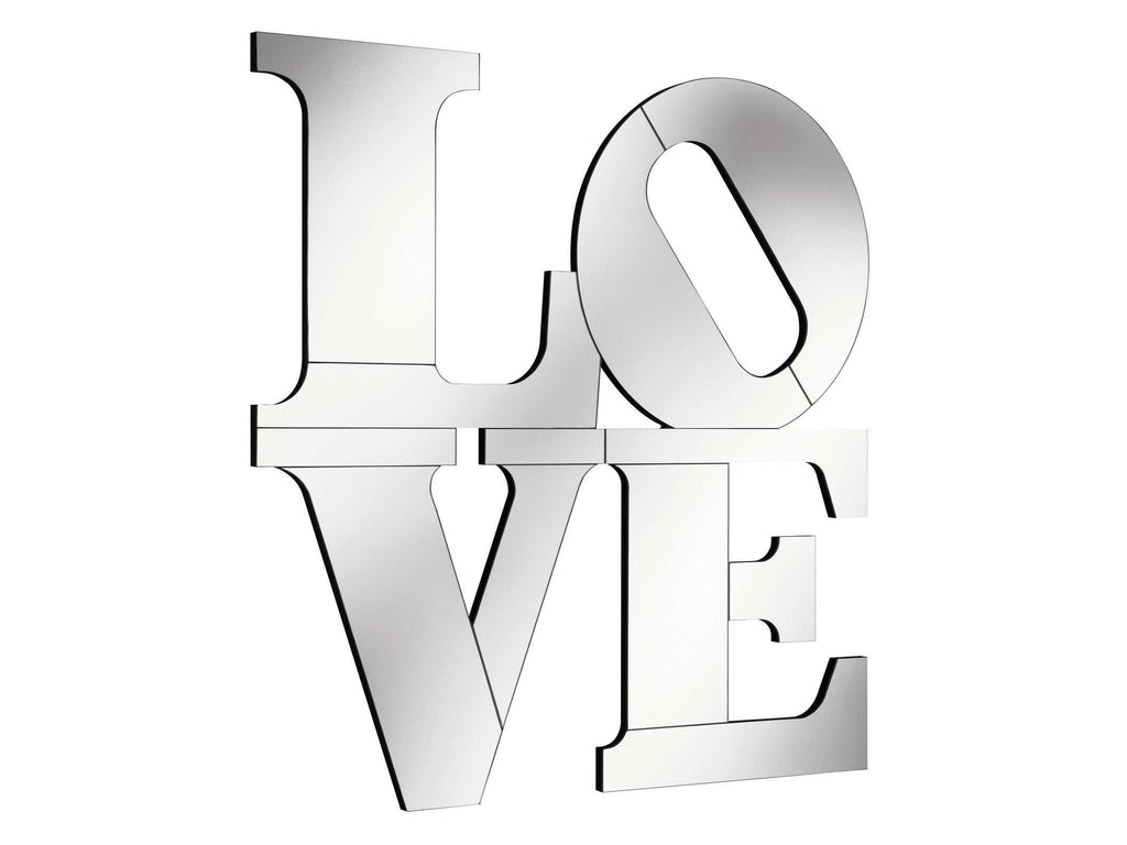 Keiran 40 x 40 Inch LOVE Lettered Wall Mirror Silver