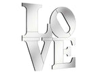 Keiran 40 x 40 Inch LOVE Lettered Wall Mirror Silver