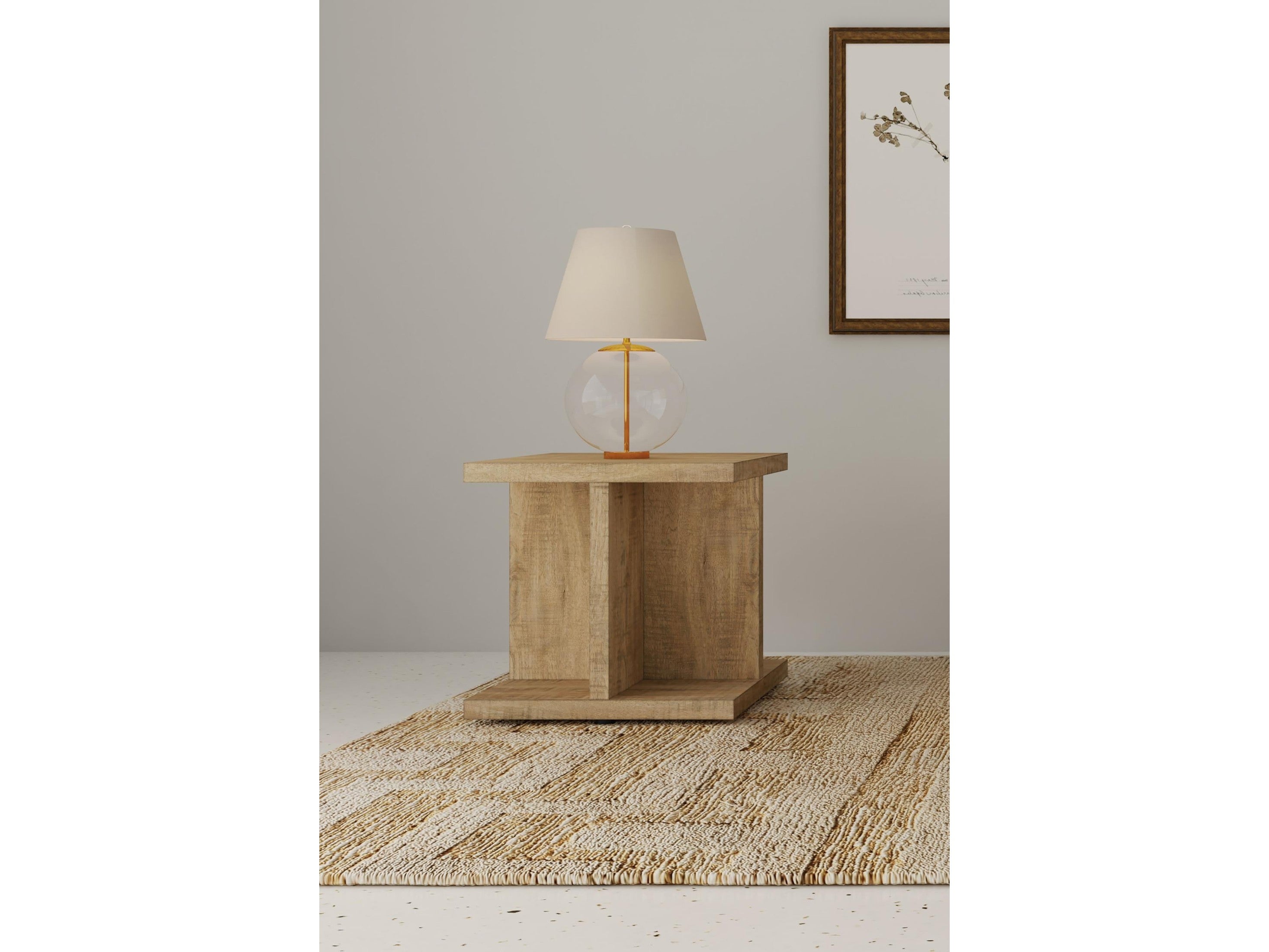 Cortona Square Engineered Wood End Side Table Mango