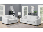 Ashlyn 2-piece Upholstered Sloped Arm Sofa Set White
