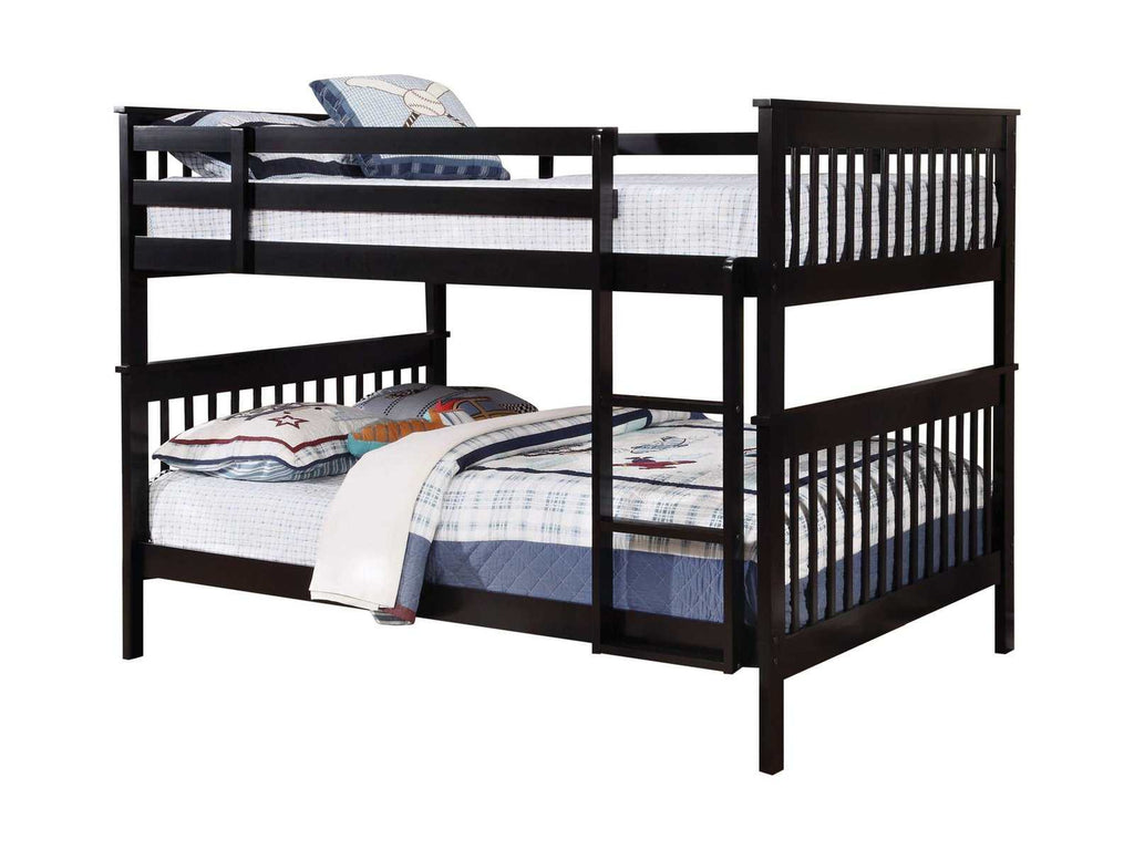 Chapman Wood Twin Over Twin Bunk Bed with Mattress White