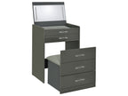 Danbury 3-drawer Makeup Vanity & Stool Set White High Gloss