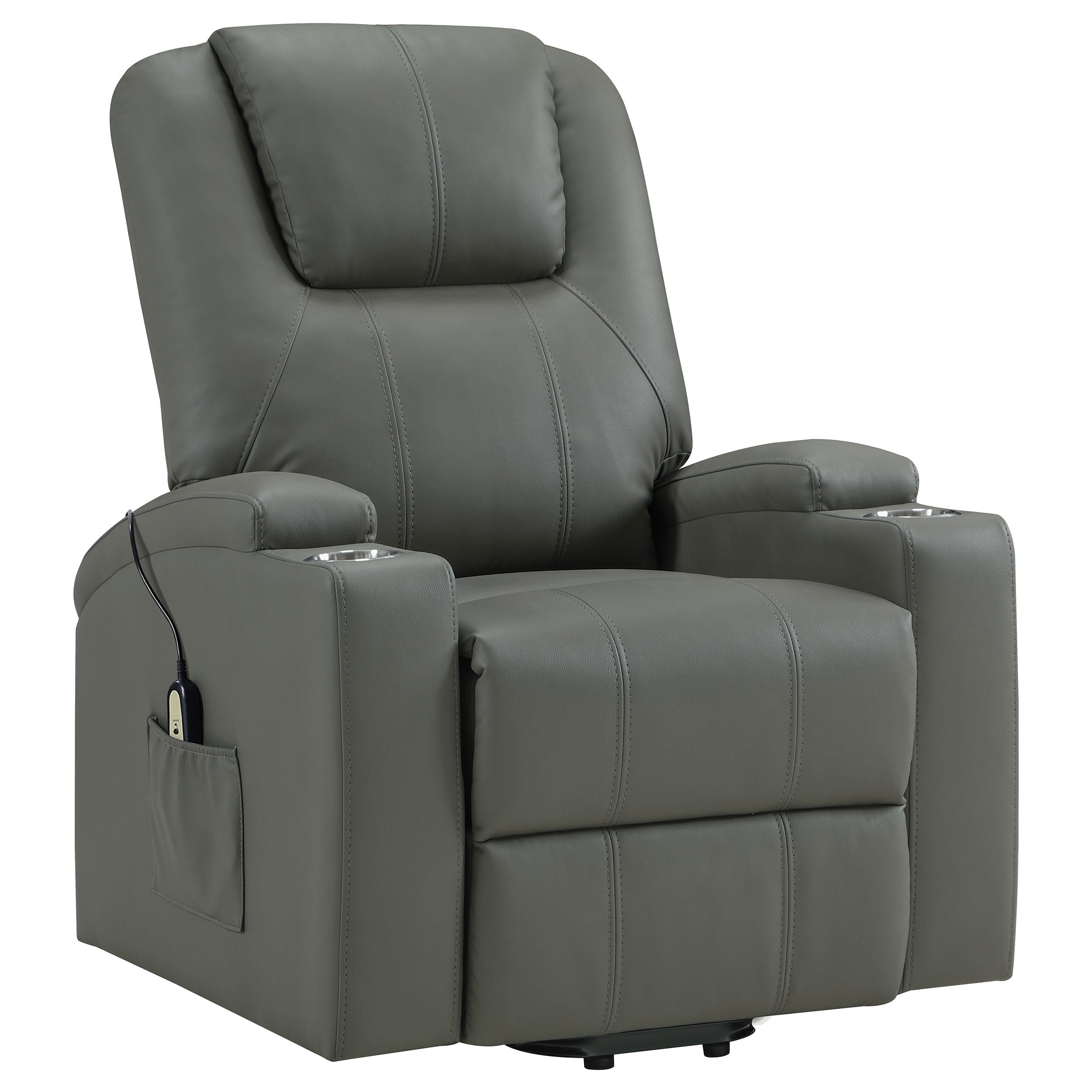 Armstrong Upholstered Power Lift Massage Recliner Espresso