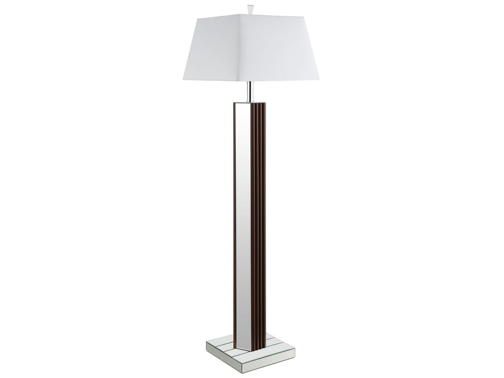 Elena 67-inch Square Tapered Mirrored Floor Lamp Brown