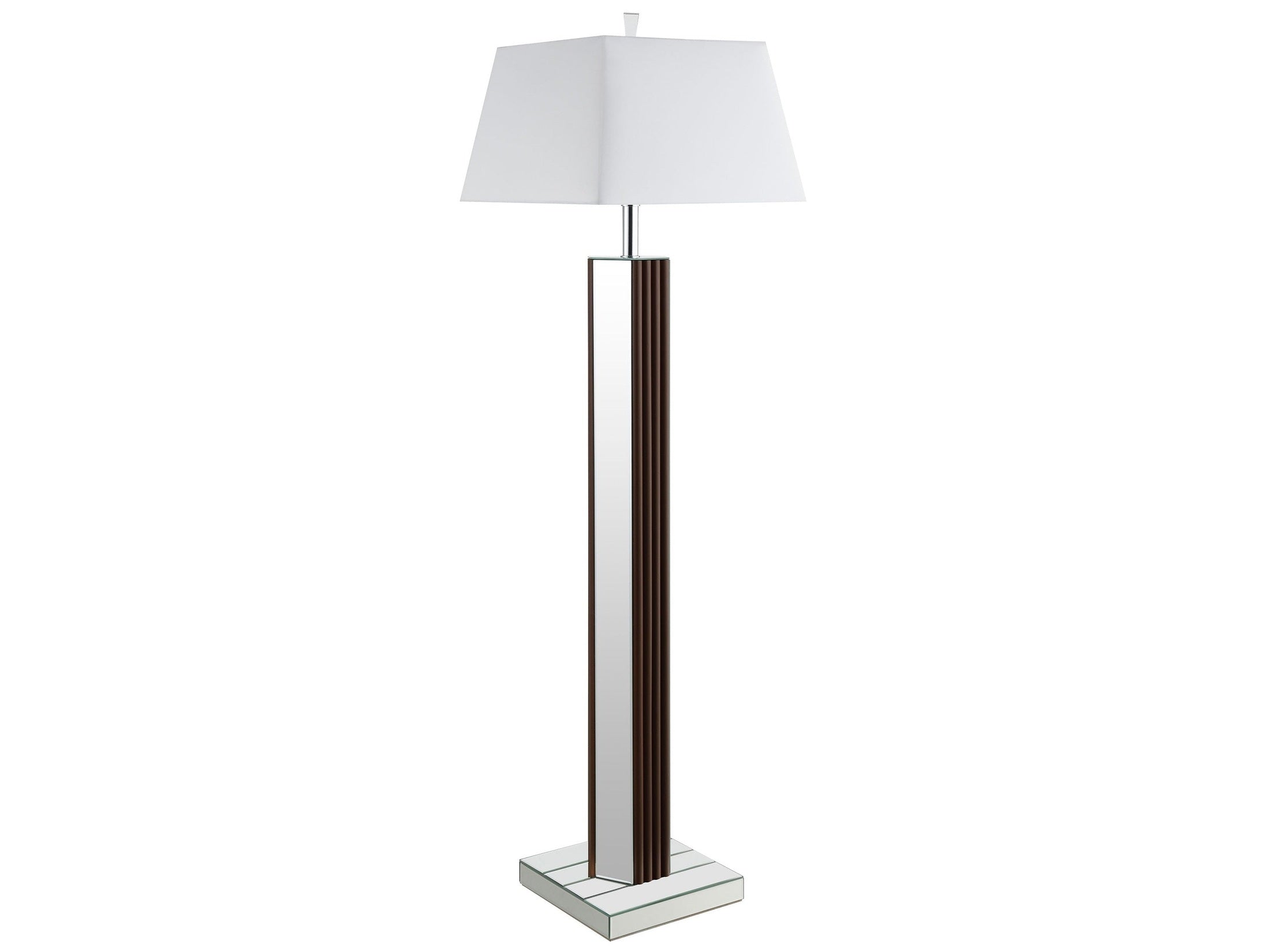 Elena 67-inch Square Tapered Mirrored Floor Lamp Brown