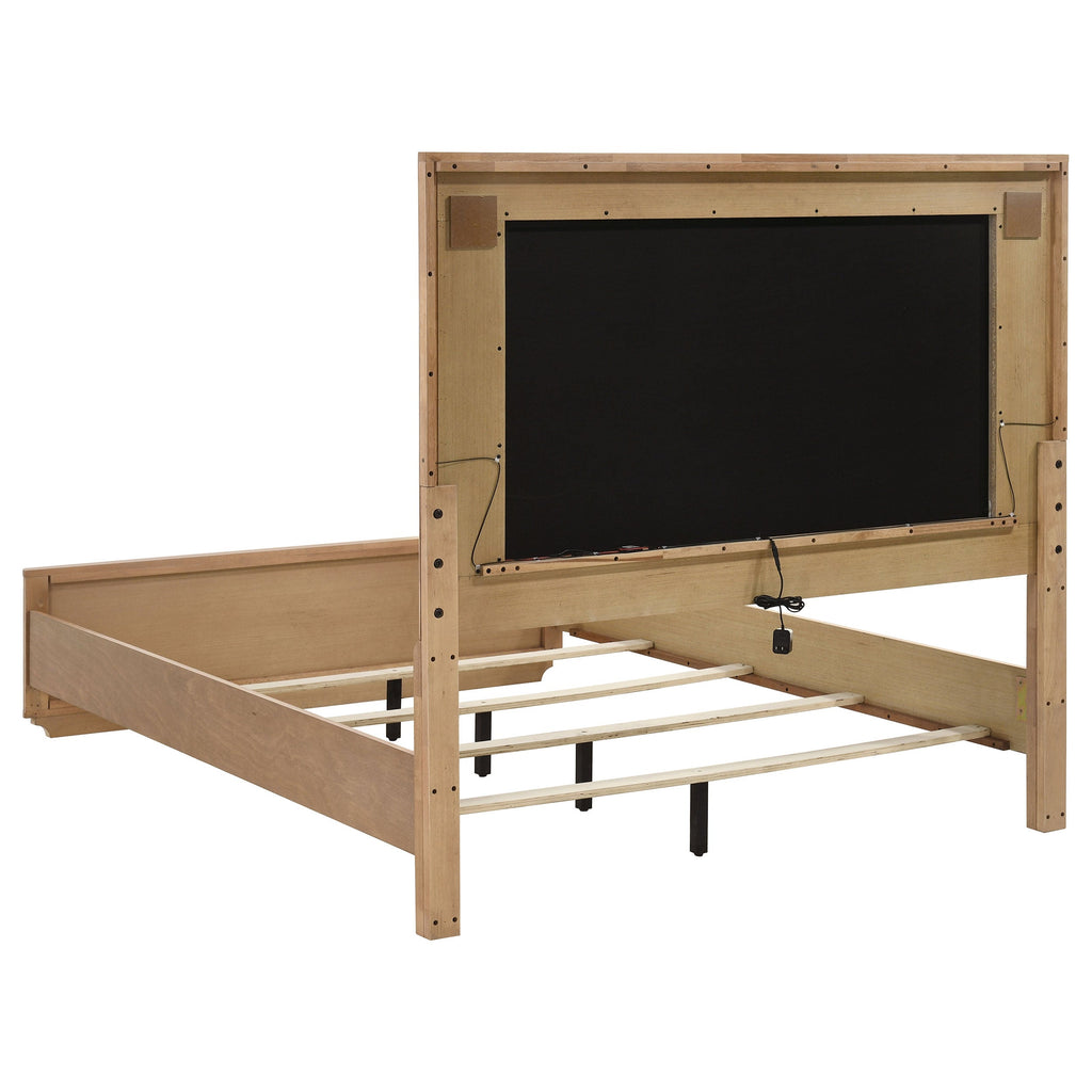 Leanne 4-piece Eastern King Bedroom Set Light Oak