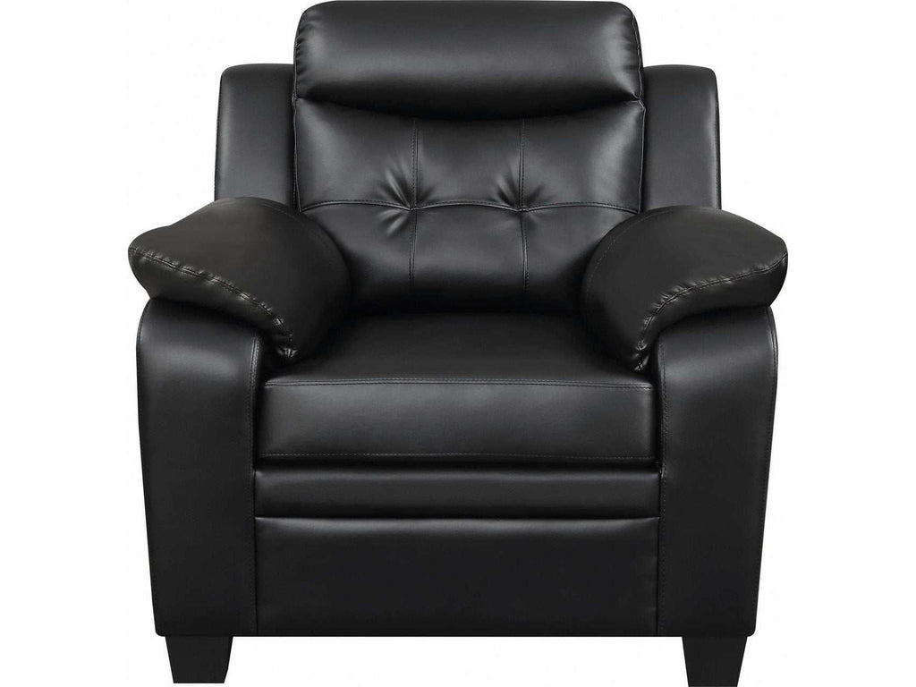 Finley Upholstered Padded Arm Tufted Accent Chair Black