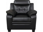Finley Upholstered Padded Arm Tufted Accent Chair Black