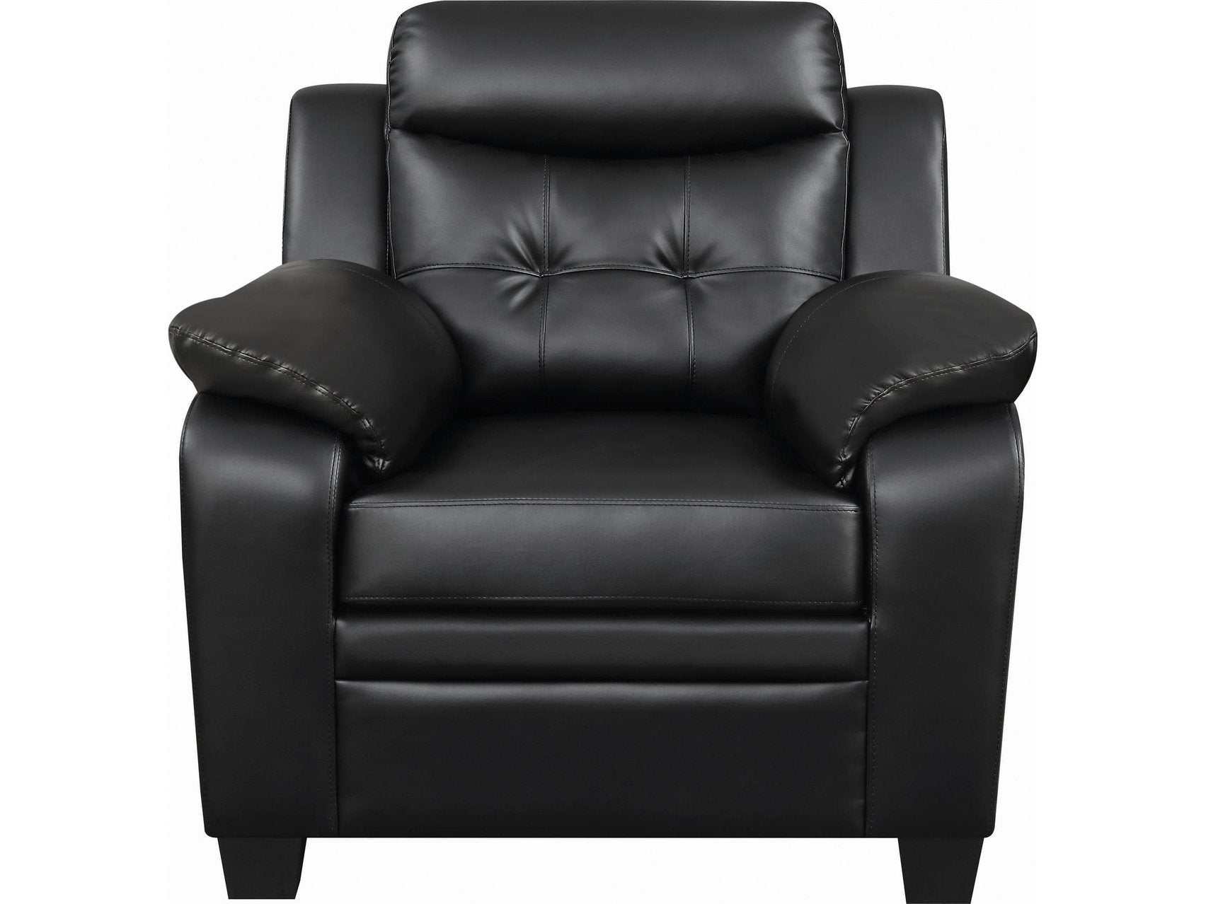 Finley Upholstered Padded Arm Tufted Accent Chair Black