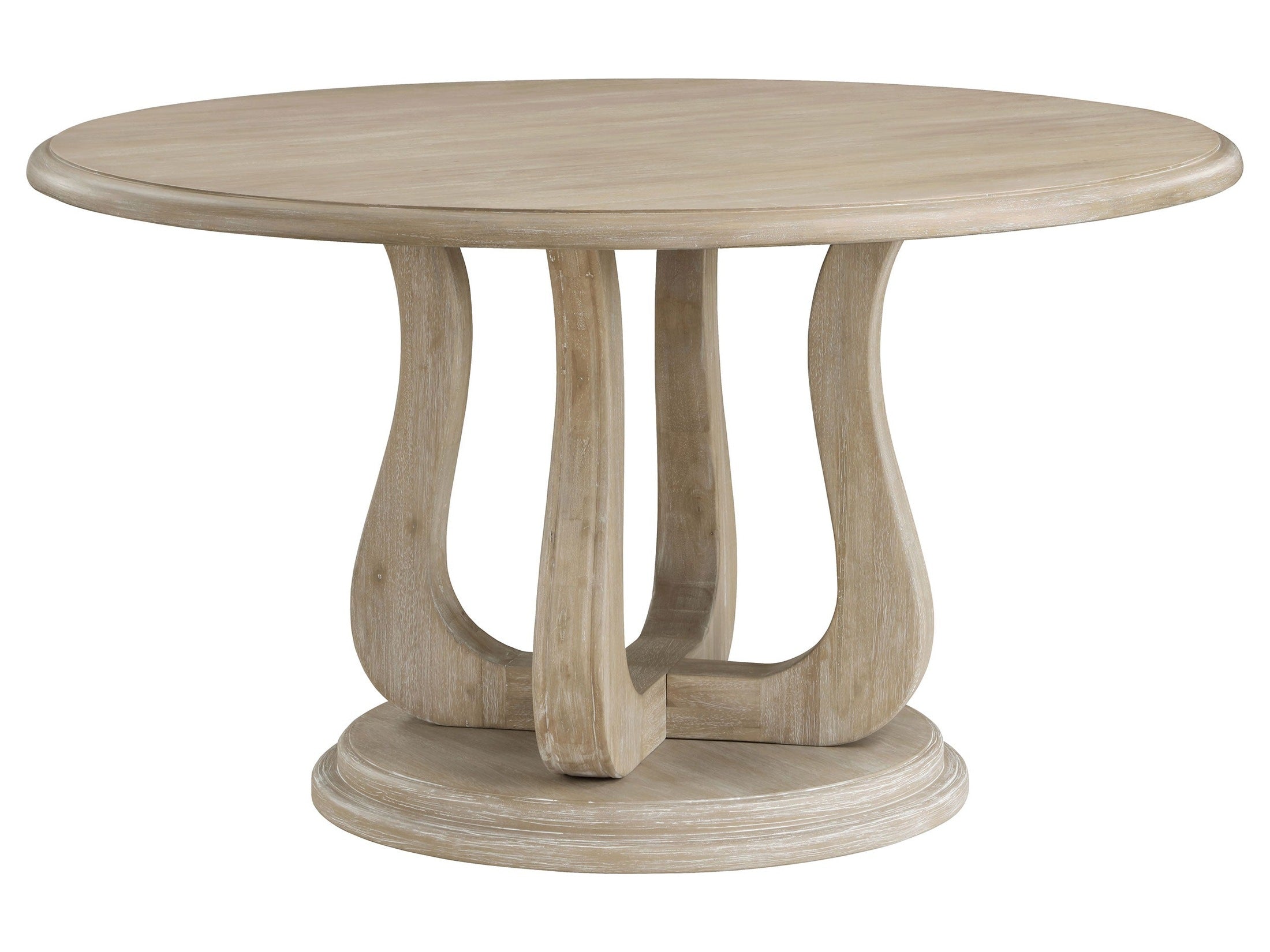 Trofello Round 60-inch Pedestal Dining Table White Washed