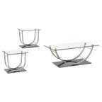 Danville Rectangular U-Shaped Glass Top Coffee Table Chrome