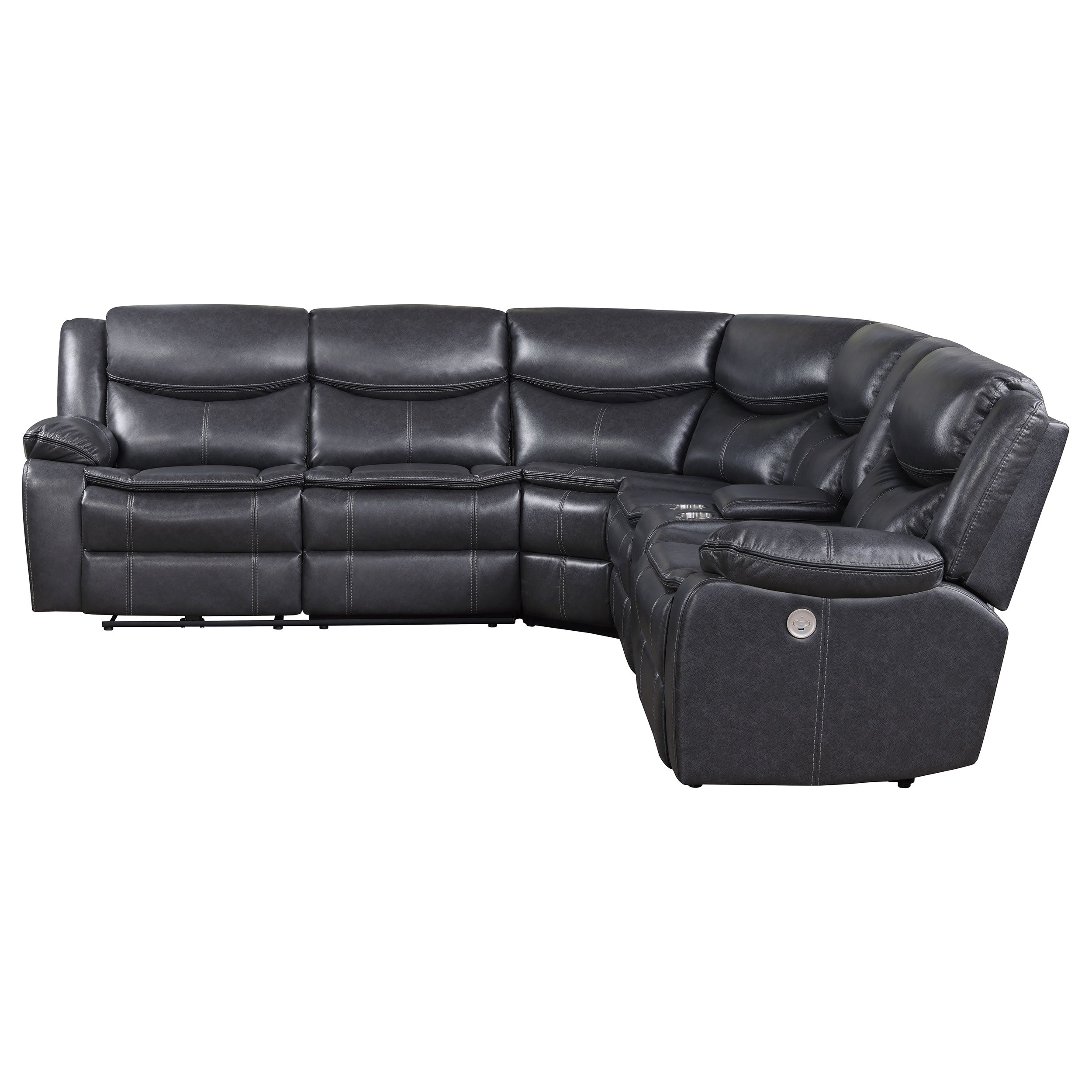 Sycamore Upholstered Power Reclining Sectional Sofa Brown