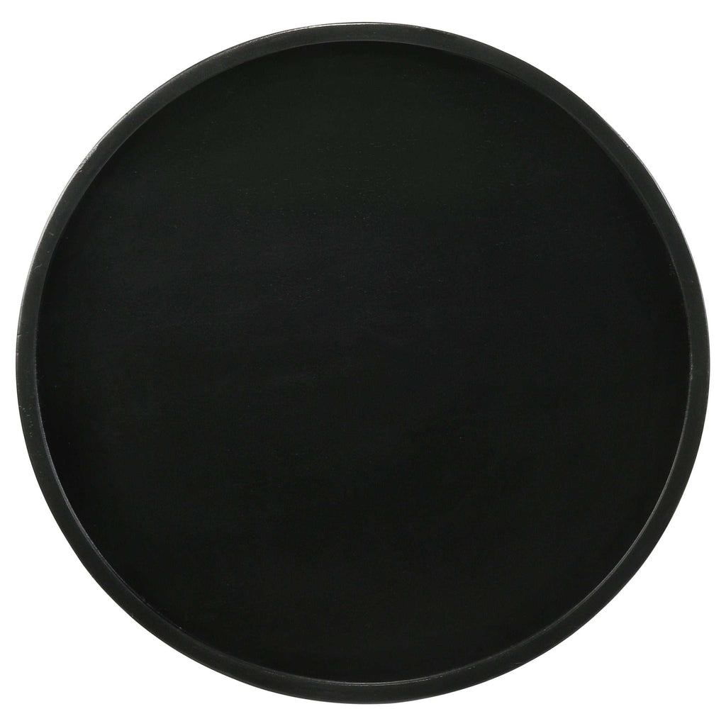 Ixia Round Solid Mango Wood Accent Side Table Black Stain