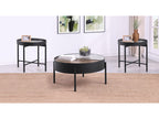 Ozella Round Coffee Table with Hidden Storage Sandy Black