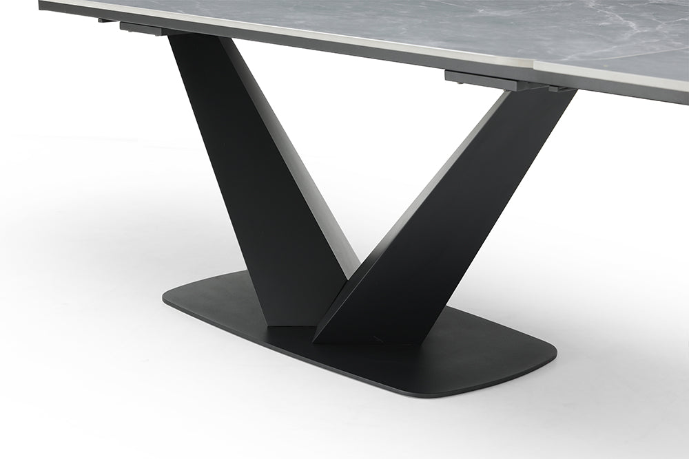 ESF Furniture - 9436 - 7 Piece Dining Table Set in Light Grey - 9436TABLE-1218CHAIRGREY-7SET