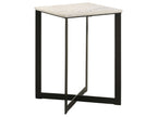 Tobin Square Marble Top End Table White and Black
