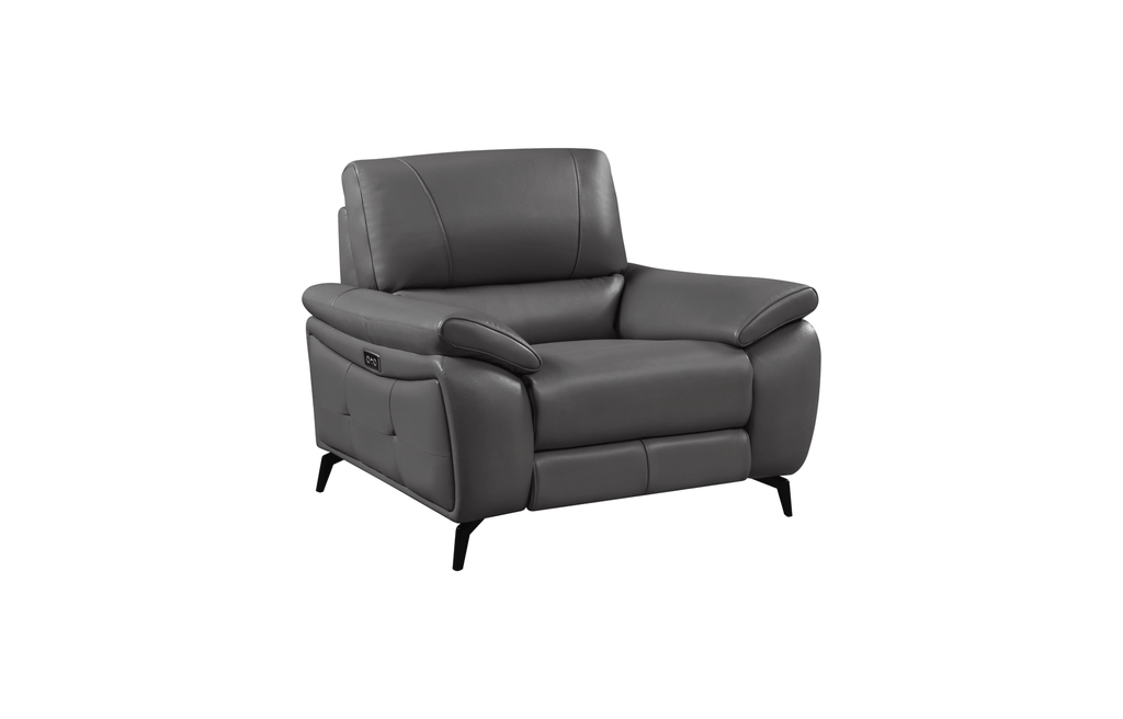 ESF Furniture - 2934 Living Room 3 Piece Living w/Electric Recliner Room Set in Dark Gray - 29343DARKGREYSLC-3SET