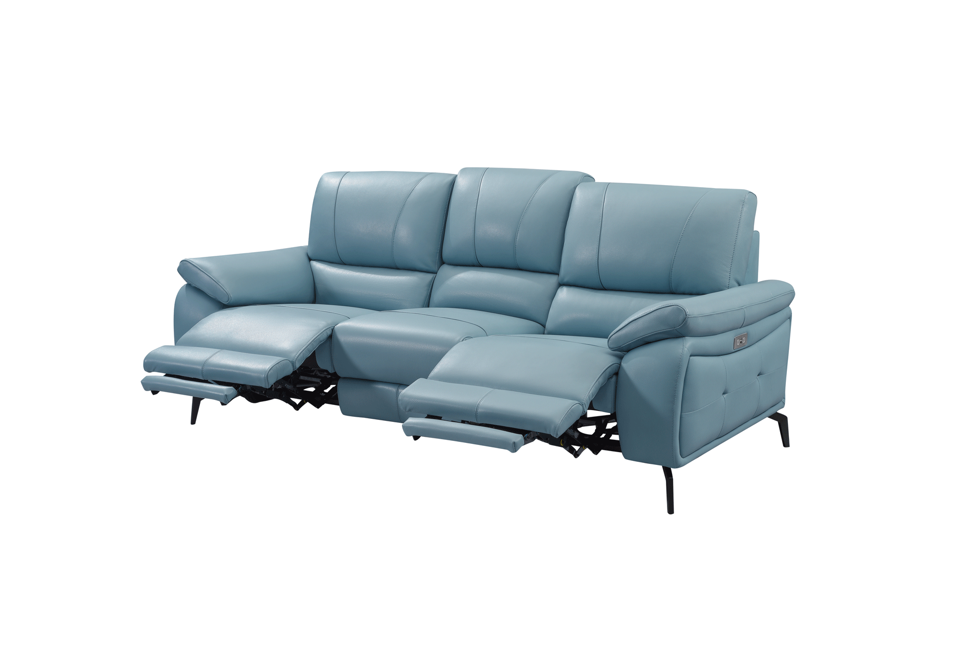 ESF Furniture - 2934 Living Room 3 Piece Living w/Electric Recliner Room Set in Blue - 29343BLUESLC-3SET
