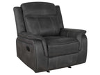 Lawrence Upholstered Padded Arm Glider Recliner Charcoal