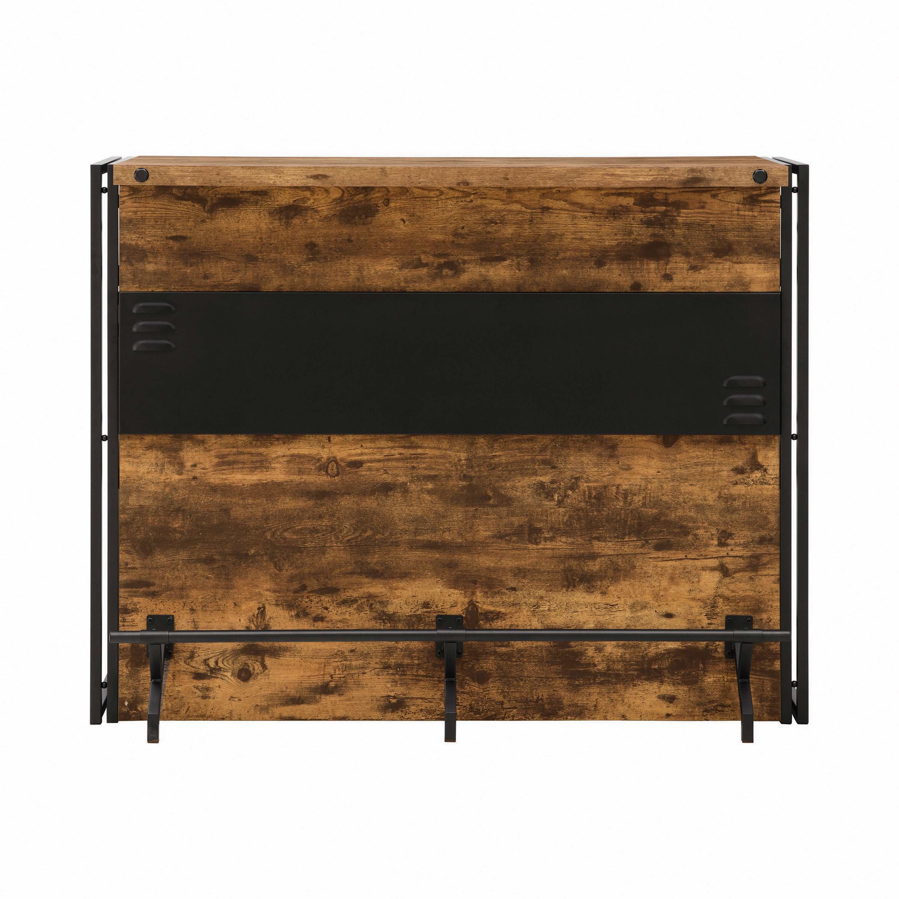 Renaldi 3-shelf Home Bar Wine Cabinet Rustic Nutmeg