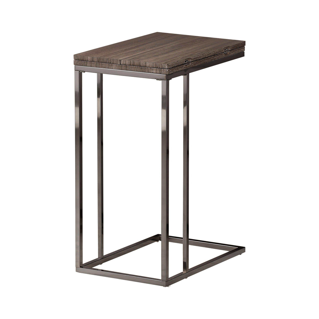 Pedro Expandable C-Shaped Sofa Side Table Weathered Grey
