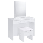 Souza 5-Drawer Makeup Vanity Table With LED Mirror White High Gloss
