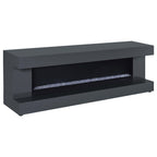 Mallory TV Stand Fireplace Console Bluetooth Speaker Black High Gloss