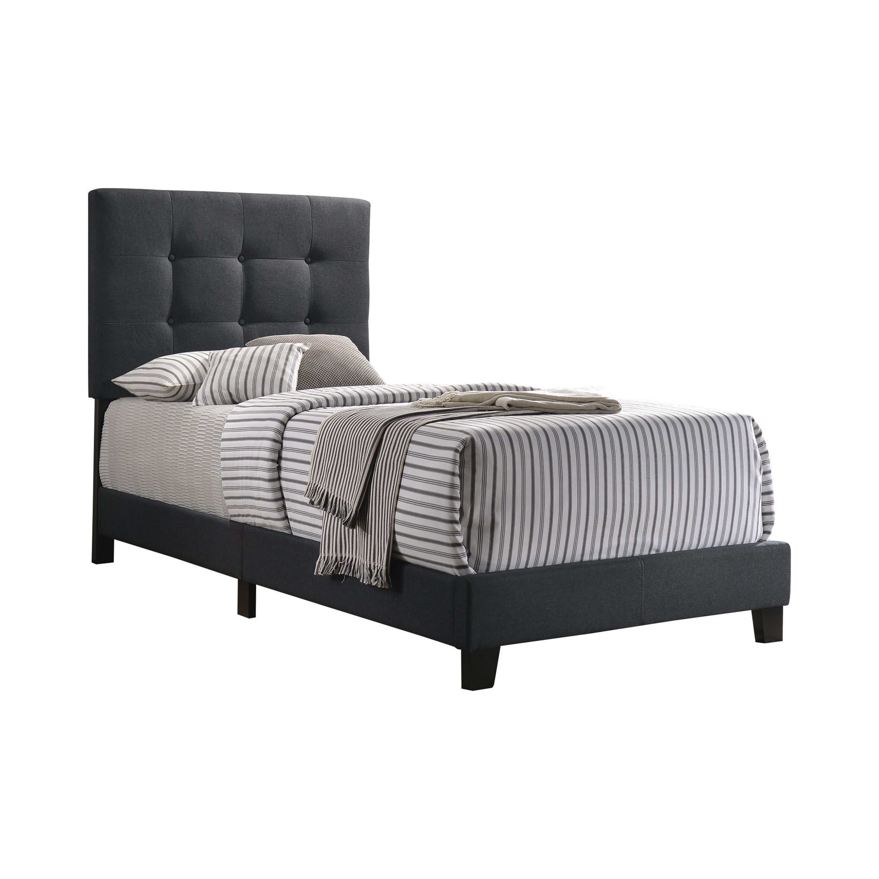 Mapes Upholstered Full Panel Bed Charcoal