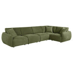 Elysia 6-piece Chenille Upholstered Modular Sectional Sofa Green