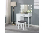 Elijah Vanity Set with Lighting & Stool White and Dark Grey