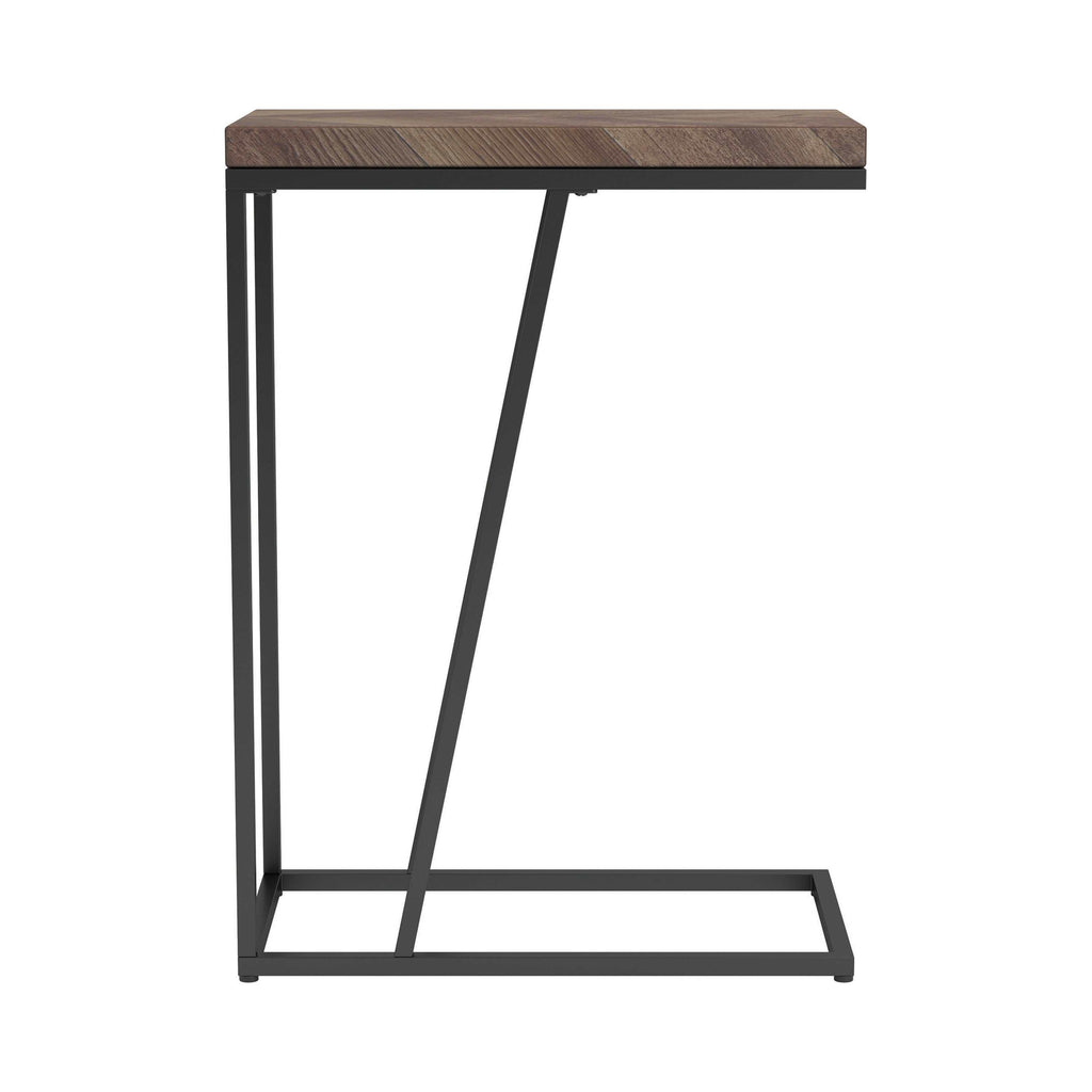 Sergio Engineered Wood C-Shaped Side Table Rustic Tobacco