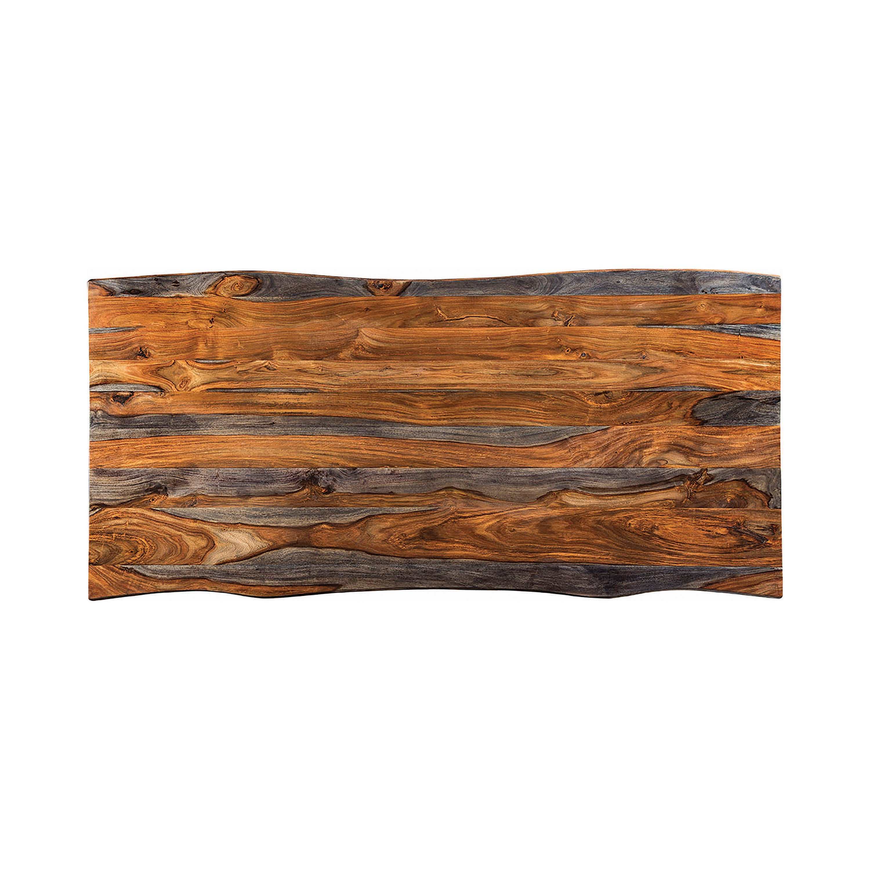 Ditman 80-inch Live Edge Dining Table Grey Sheesham
