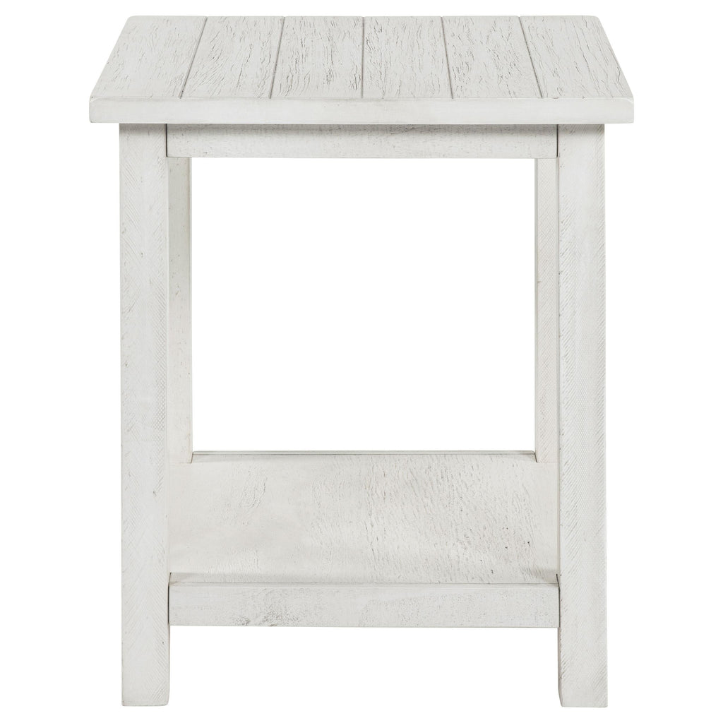 Payne Wood Coffee Table with Shelf Distressed Brown