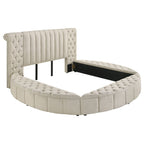 Sonya 4-piece Upholstered Eastern King Bedroom Set Ivory