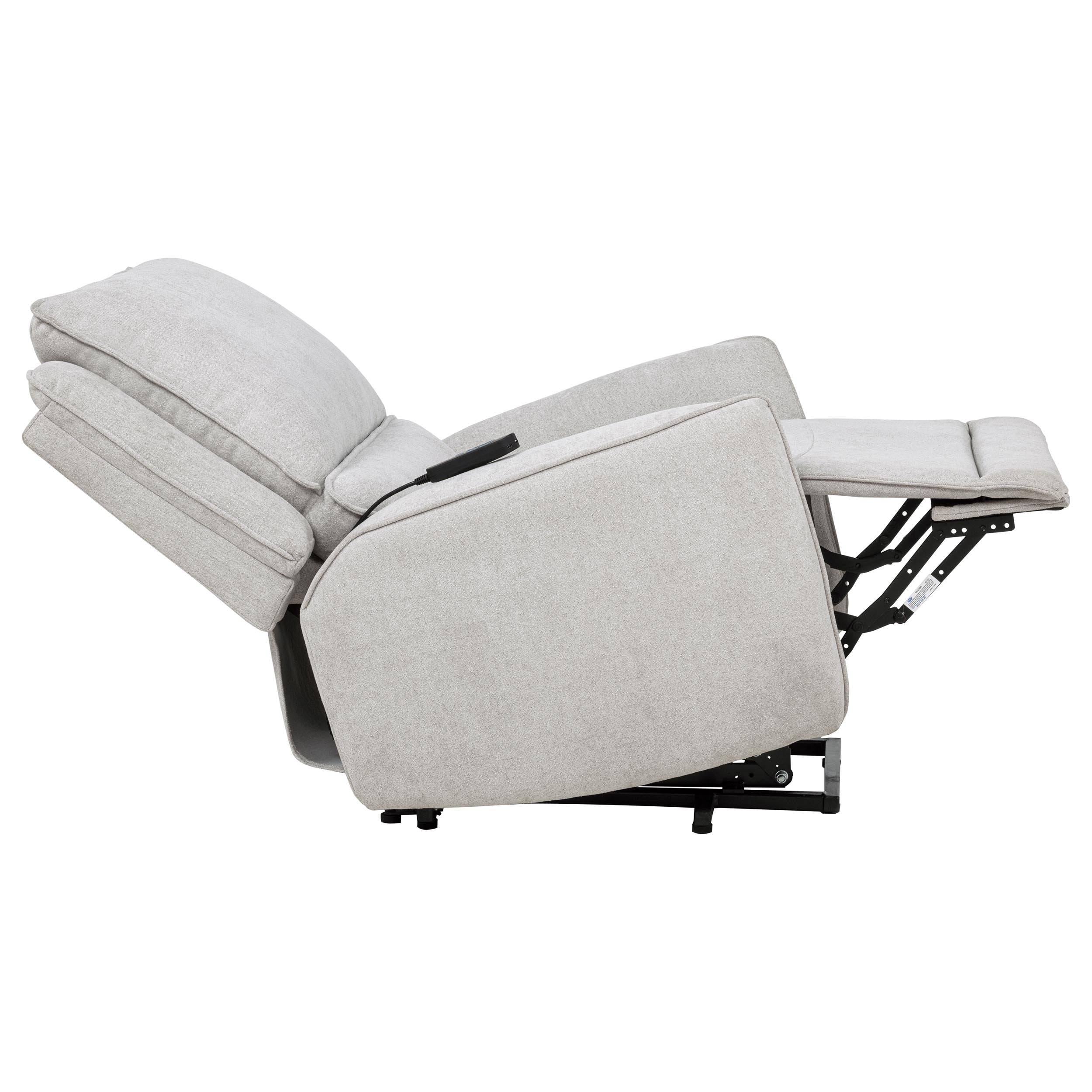 Sylmar Chenille Upholstered Dual Power Lift Recliner Dove Grey