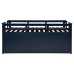 Carlsbad Wood Twin Captains Bed With Trundle Navy Blue