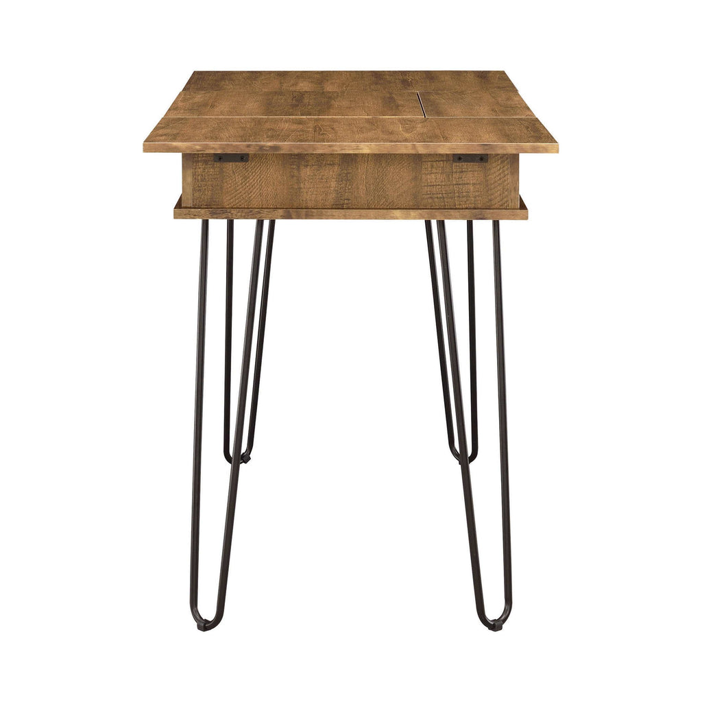 Sheeran 47-inch Writing Desk with Storage Rustic Amber