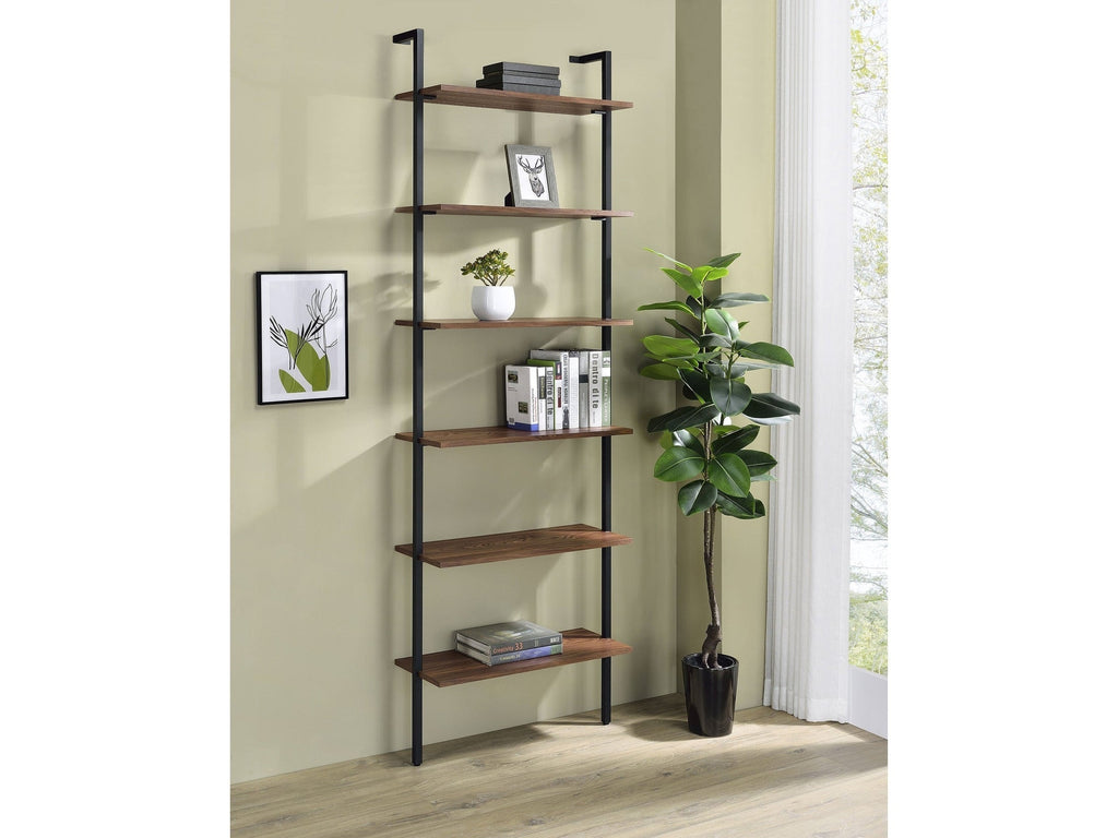 Owens 96-inch 6-shelf Wall Bookshelf Walnut