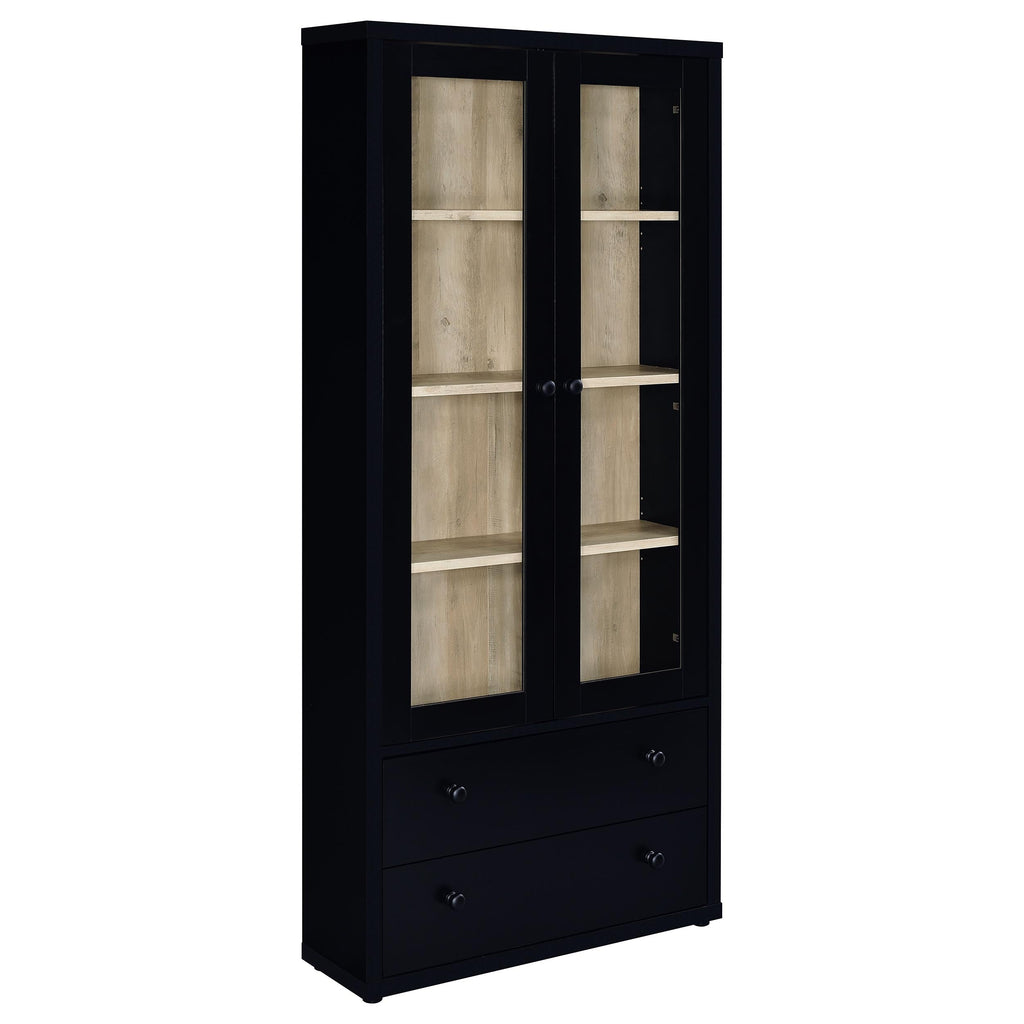 Hawthorne 4-shelf Glass Door Tall Cabinet with Drawers White