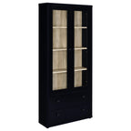 Hawthorne 4-shelf Glass Door Tall Cabinet with Drawers White